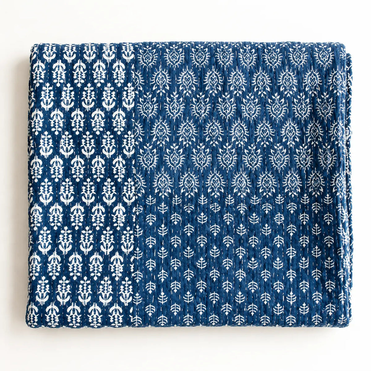 Indigo Patchwork Kantha Quilt