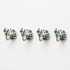Cosymor Hand-Painted Ceramic Wall Hooks – Set of 4 | Blue & Yellow Colorful Boho Design