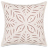 Light Pink Blush Leaf Cutwork Cotton Cushion Cover Set of 2 – 16x16 Inch