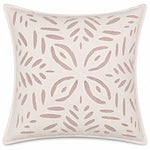 Light Pink Blush Leaf Cutwork Cotton Cushion Cover Set of 2 – 16x16 Inch