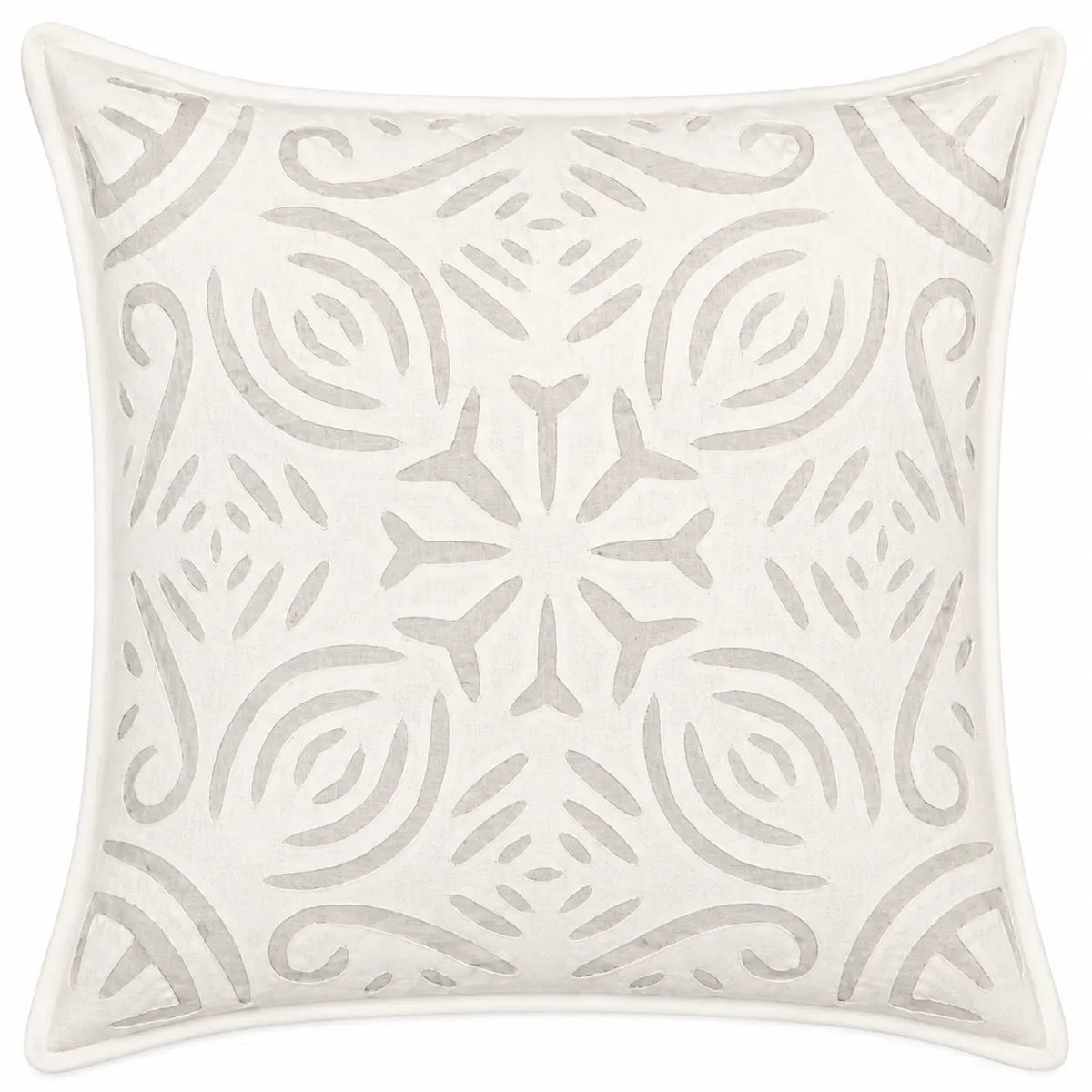 White Cutwork Art Cotton Cushion Cover Set of 2 – 16x16 Inch Cosymor