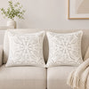 White Cutwork Art Cotton Cushion Cover Set of 2 – 16x16 Inch Cosymor