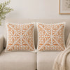 Multi Botanical Cutwork Cotton Cushion Covers Set of 2 – 16x16 Inch Cosymor