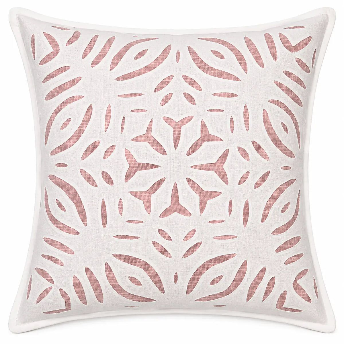 Off White Floral Cutwork Cotton Cushion Covers Set of 2 – 16x16 Inch Cosymor