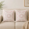 Off White Floral Cutwork Cotton Cushion Covers Set of 2 – 16x16 Inch Cosymor