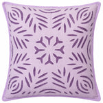 Lavender Botanical Cutwork Cotton Cushion Cover Set of 2 – 16x16 Inch Cosymor