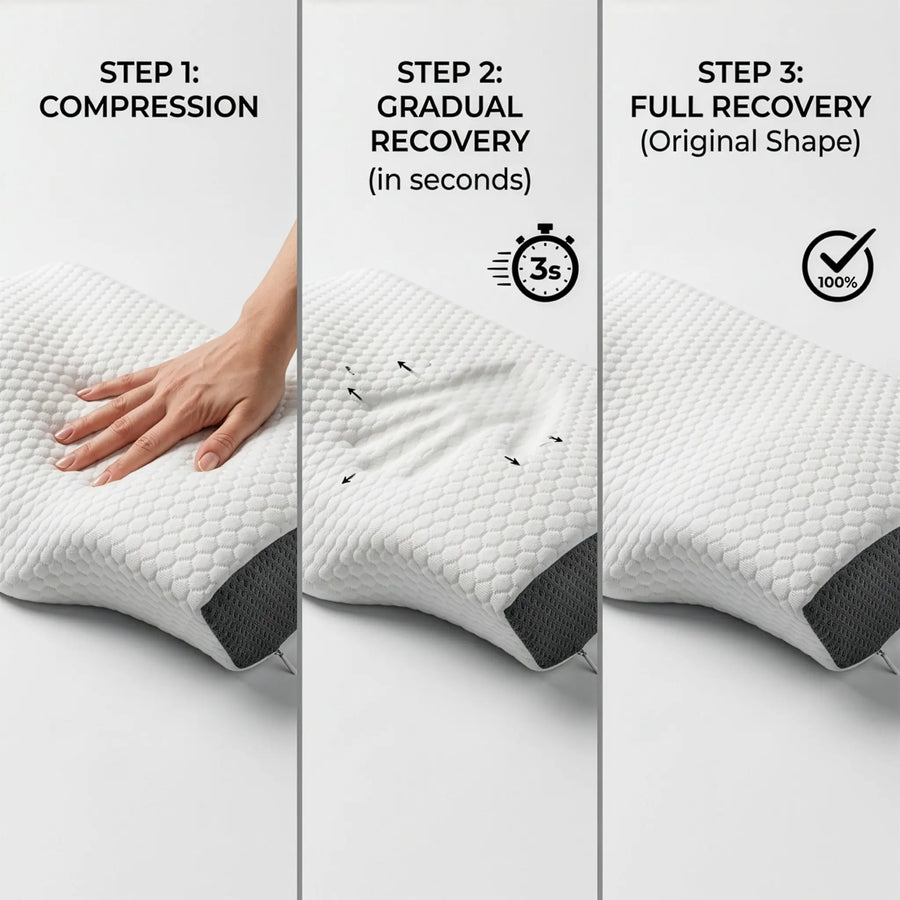 Cosymor cervical memory foam pillow cover texture and foam quality close-up