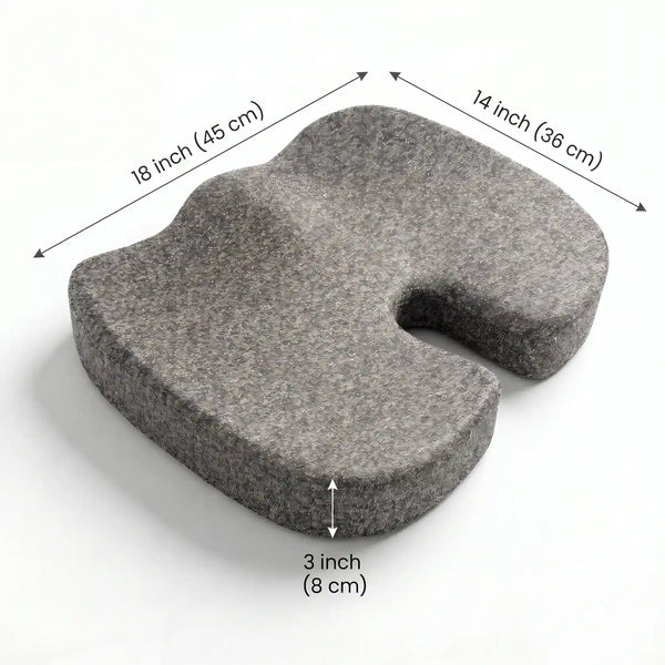 Cosymor ergonomic seat cushion placed on office chair for tailbone relief
