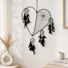 Large Black Love Heart Bohemian Dreamcatcher Wall Hanging