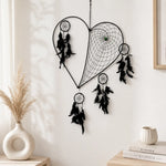 Large Black Love Heart Bohemian Dreamcatcher Wall Hanging