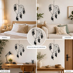 Large Black Love Heart Bohemian Dreamcatcher Wall Hanging