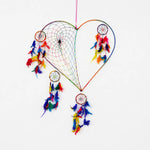 Large Colorful Love Heart Dreamcatcher Wall Hanging