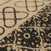 Beige Black Block Print Cotton Dhurrie Rectangular Area Rug (3x5 Ft / 36x60 Inch) Cosymor