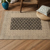 Beige Black Block Print Cotton Dhurrie Rectangular Area Rug (3x5 Ft / 36x60 Inch) Cosymor