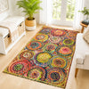 Multicolor Bubbles Jute Cotton Braided Rug – Handwoven Boho Floor Rug (3x5 Ft / 36x60 Inch)