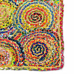 Multicolor Bubbles Jute Cotton Braided Rug – Handwoven Boho Floor Rug (3x5 Ft / 36x60 Inch)