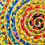 Multicolor Bubbles Jute Cotton Braided Rug – Handwoven Boho Floor Rug (3x5 Ft / 36x60 Inch)