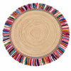 4Ft Sisal Jute Braided Round Fringed Rug – Handwoven Floor Area Rug