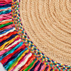 4Ft Sisal Jute Braided Round Fringed Rug – Handwoven Floor Area Rug