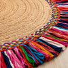 4Ft Sisal Jute Braided Round Fringed Rug – Handwoven Floor Area Rug