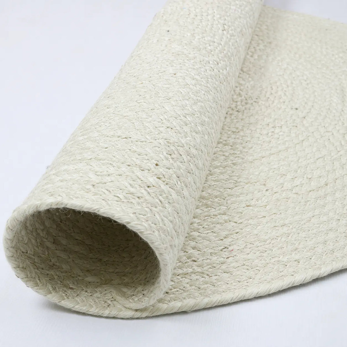 Ivory Round Jute Braided Rug – Handwoven Floor Rug (3 Ft / 36 Inch)