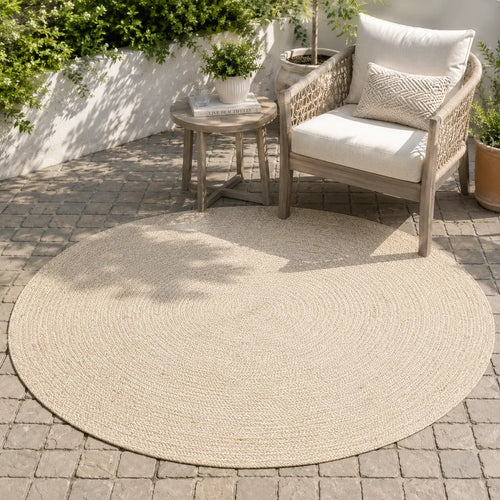 Natural Jute Sisal Braided Round Rug – Handwoven Beige Floor Rug (3 Ft / 36 Inch)