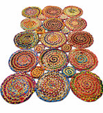 Multicolor Cotton Jute Braided Area Rug – Handwoven Boho Floor Rug (4x6 Ft / 48x72 Inch)