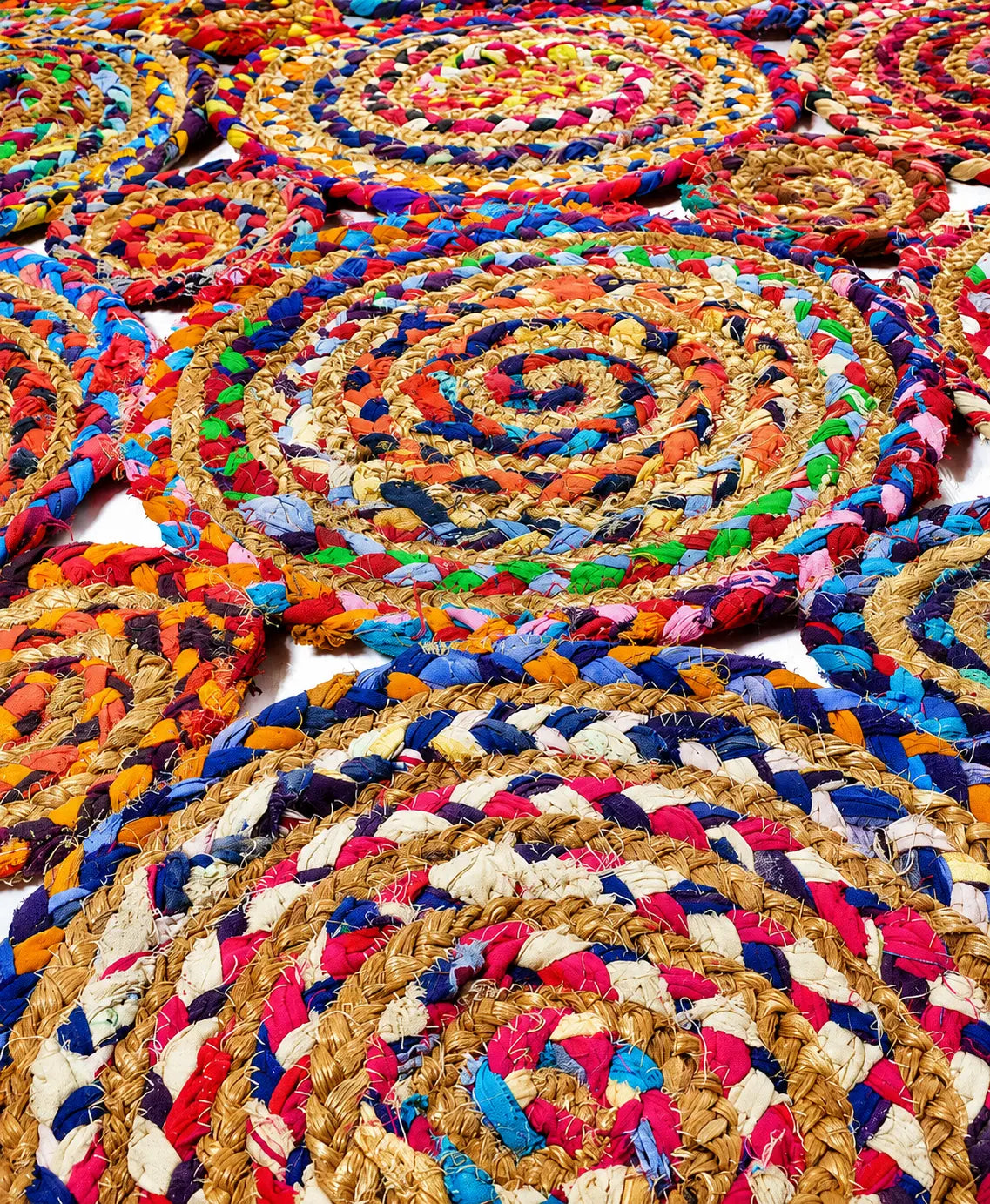 Multicolor Cotton Jute Braided Area Rug – Handwoven Boho Floor Rug (4x6 Ft / 48x72 Inch)