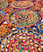 Multicolor Cotton Jute Braided Area Rug – Handwoven Boho Floor Rug (4x6 Ft / 48x72 Inch)