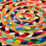 Multicolor Cotton Jute Braided Area Rug – Handwoven Boho Floor Rug (4x6 Ft / 48x72 Inch)