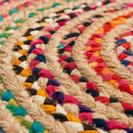 Multicolor Round Chindi Braided Rug – Handwoven Jute & Cotton Area Rug (5 Ft / 60 Inch)