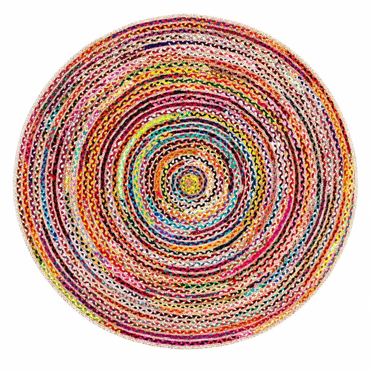 Cosymor Round Cotton Braided 6 FT Round Area Rug (6 Ft / 72 Inch)