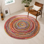 Cosymor Round Cotton Braided 6 FT Round Area Rug (6 Ft / 72 Inch)