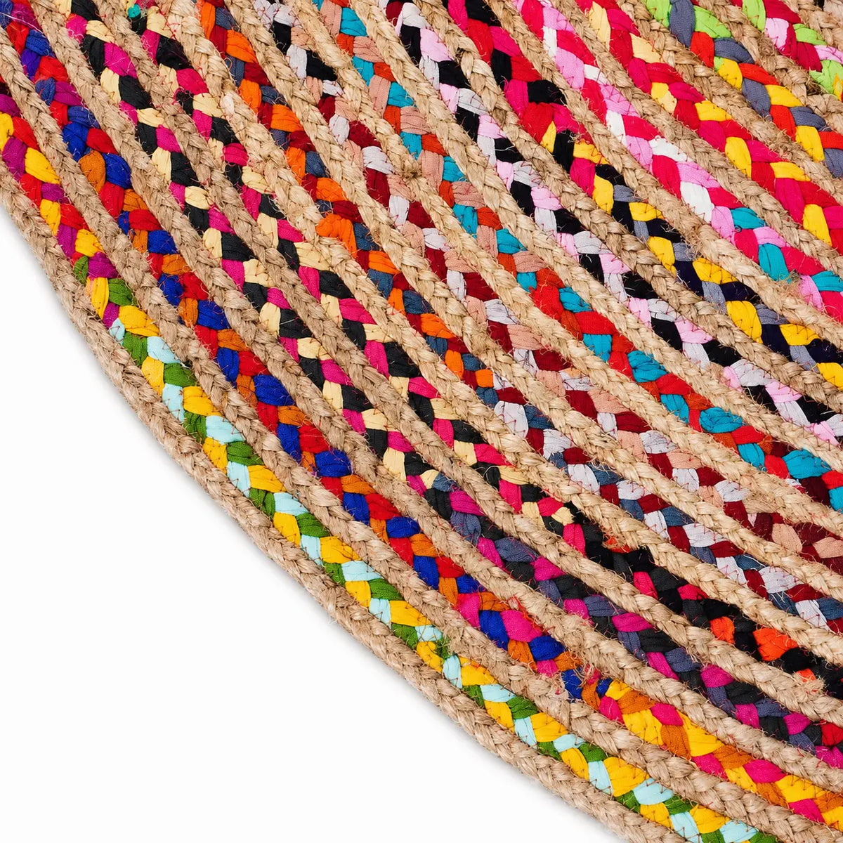 Cosymor Round Cotton Braided 6 FT Round Area Rug (6 Ft / 72 Inch)
