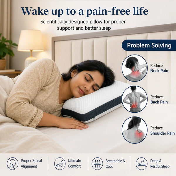 Cosymor cooling pillow layers showing orthopedic foam structure