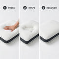 Cosymor white grey memory foam pillow full product view with cover