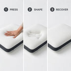 Cosymor white grey memory foam pillow full product view with cover