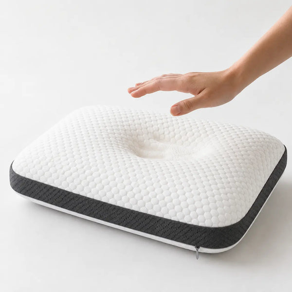 White Grey Memory Foam Sleeping Pillow - Better Sleep, Neck Cervical Comfort | Cosymor