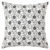 Ivory & Black Floral Block Print Cotton Cushion Cover Set – 16x16 Inch Cosymor