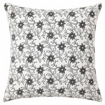 Ivory & Black Floral Block Print Cotton Cushion Cover Set – 16x16 Inch Cosymor