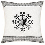 Ivory Black Block Print Cotton Cushion Cover Set – 16x16 Inch Cosymor