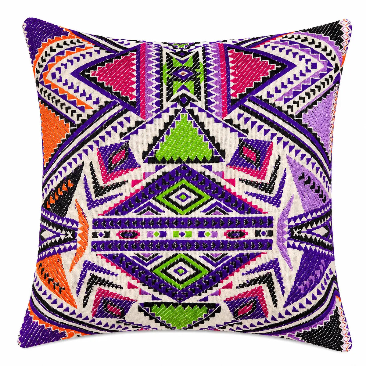 Purple Geometric Boho Cushion Cover Set of 2 - 16X16 Inch Cosymor