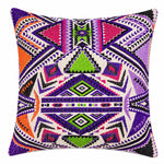 Purple Geometric Boho Cushion Cover Set of 2 - 16X16 Inch Cosymor