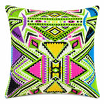 Parrot Green Geometric Boho Cushion Cover Set of 2 - 16X16 Inch Cosymor