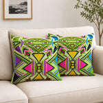 Parrot Green Geometric Boho Cushion Cover Set of 2 - 16X16 Inch Cosymor