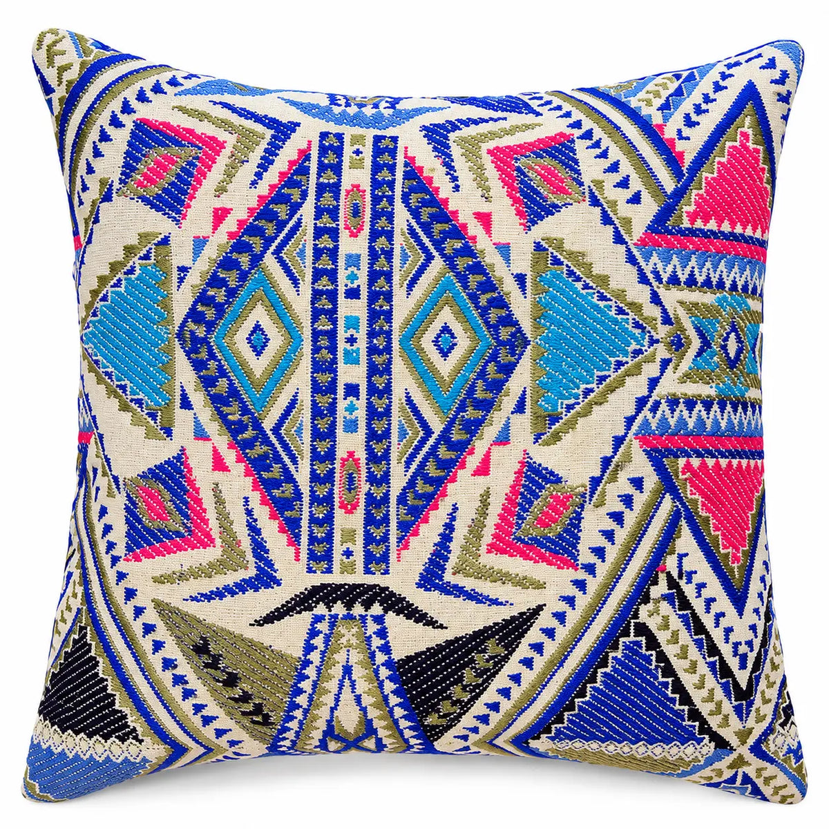16X16 Inch Cobalt Kilim Mix-Match Multicolor Cushion Covers Set for Sofa Chair