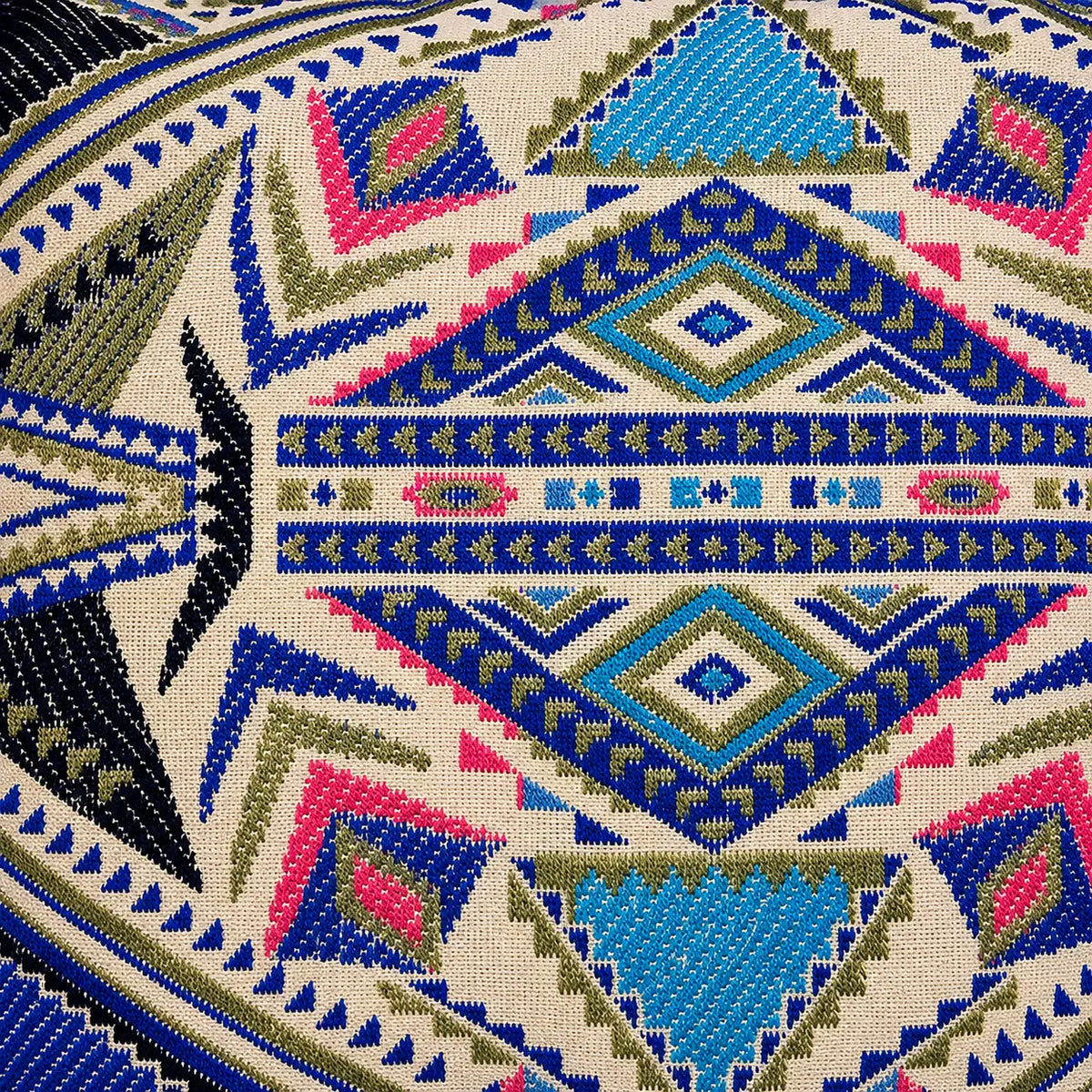 16X16 Inch Cobalt Kilim Mix-Match Multicolor Cushion Covers Set for Sofa Chair