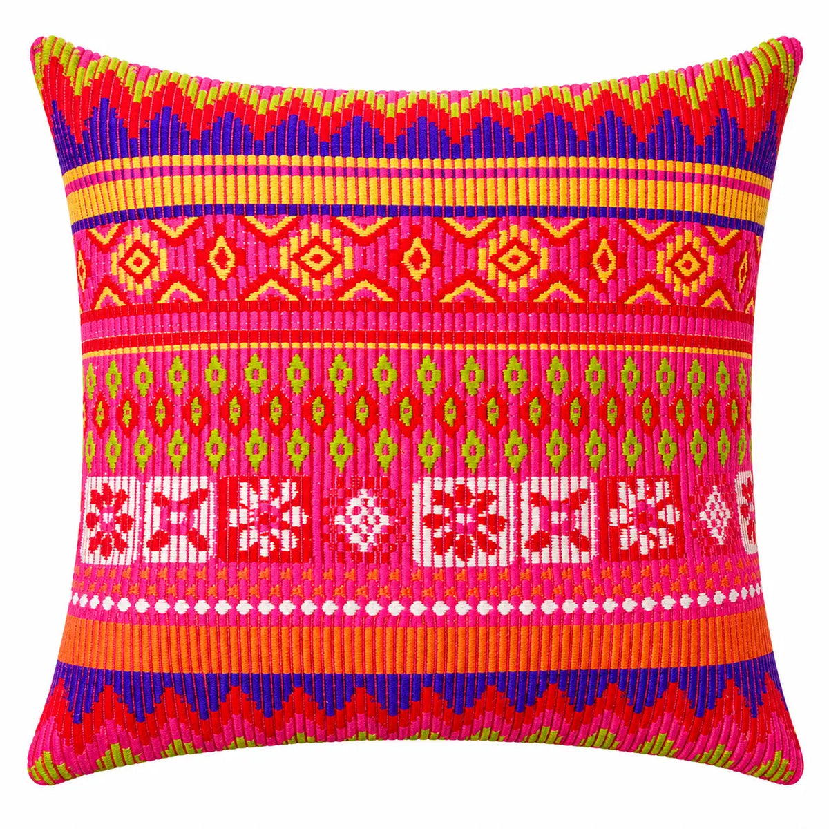16X16 Inch Orange Geometric Folk Tribal Cushion Cover Set for Sofa Chair