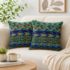 Teal Zigzag Arrow Geometric Square Cushion Cover - 16X16 Inch Cosymor