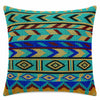 Teal Zigzag Arrow Geometric Square Cushion Cover - 16X16 Inch Cosymor